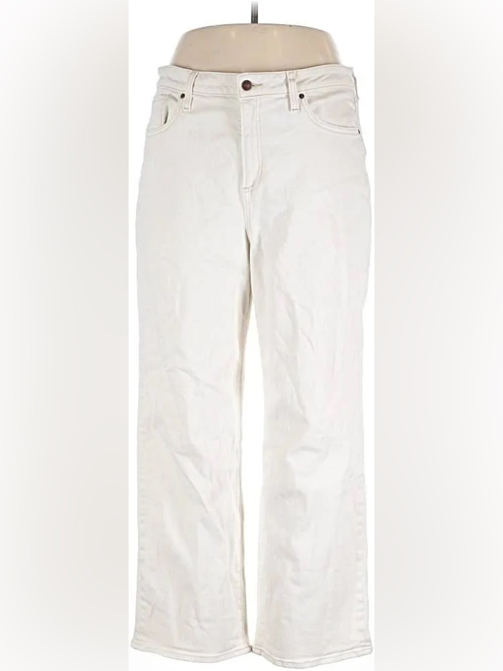 Chico’s High-Rise Straight Leg Pants in Cream size 10